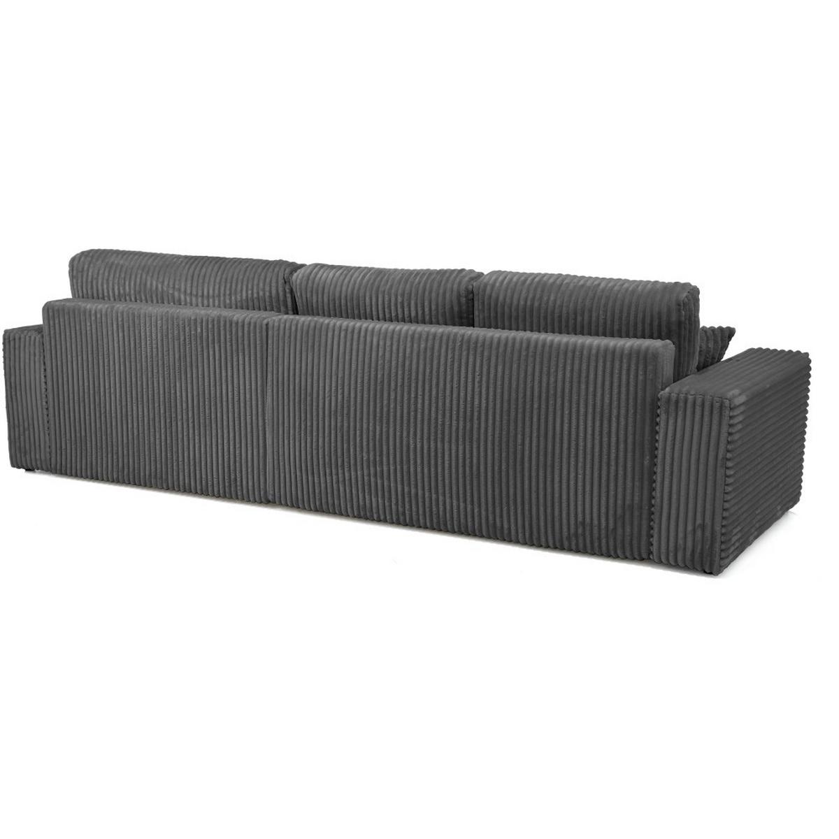 ECKSCHLAFSOFA Porto mit universelle Ottomane, Dunkelgrau - Dunkelgrau/Schwarz, Textil (288/190cm) - Beautysofa