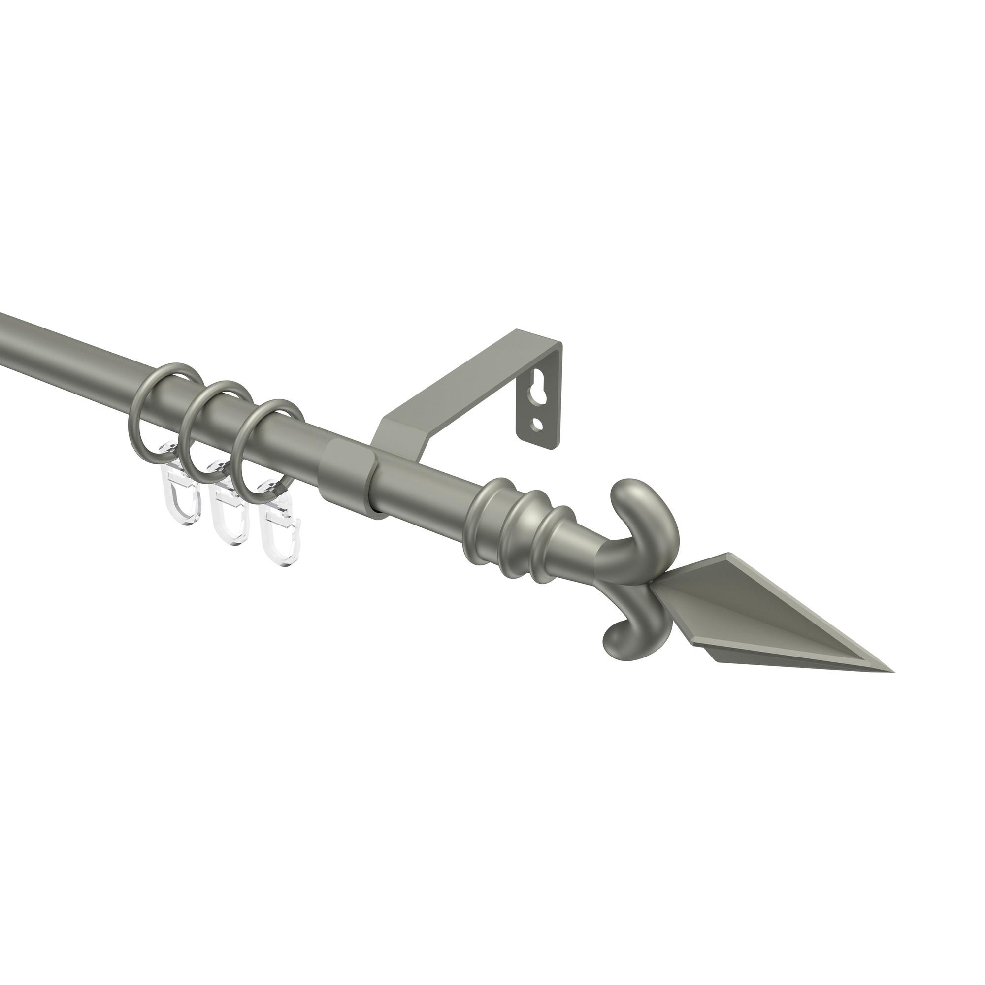 GARDINENSTANGE Olymp Matteo 540 cm (geteilt in 3 x 180 cm), 1-läufig, 16 mm Ø Chrom matt - Chromfarben/Nickelfarben, Metall (540cm) - INTERDECO