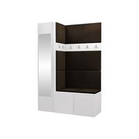 GARDEROBEN-SET Orion X - Weiß/Braun, Holzwerkstoff/Kunststoff (124/186/46cm) - MIRJAN24