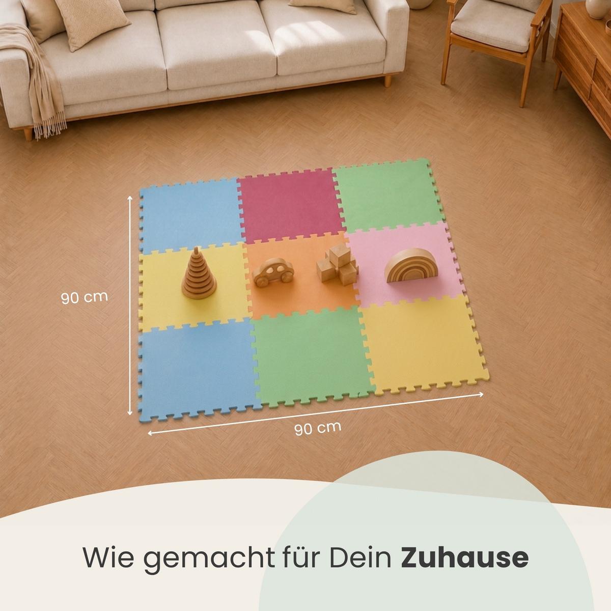 SPIELMATTE ab Null - 90 cm Baby Puzzlematte Bunt - Multicolor, Kunststoff (30/30cm) - Littletom