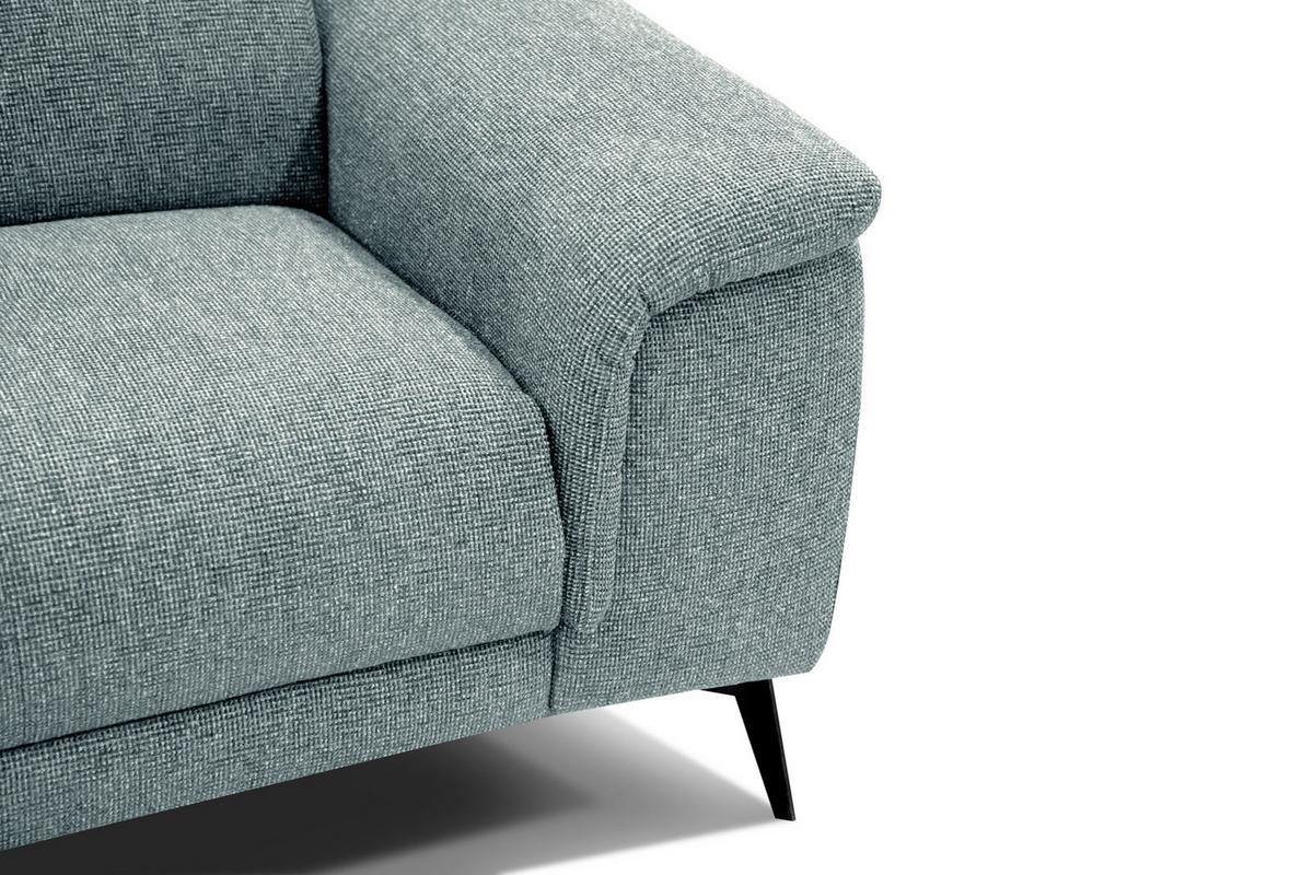 RELAXSOFA FIERO 3-Sitzer mit 1 Relaxfunktion, mintgrün - Schwarz/Mintgrün, Holzwerkstoff/Textil (212/82/103cm) - Wozimo