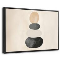 LEINWAND Bilder mit Rahmen - Japandi - Wabi sabi - Beige - 30x20 - Taupe, Textil (30/20cm) - MuchoWow
