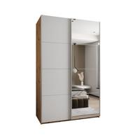 SCHWEBETÜRENSCHRANK 245,5/150/64 2-türig - Silberfarben/Weiß, Holz/Metall (150/245/64cm) - Abiks Möbel