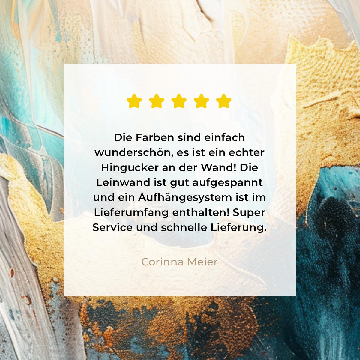LEINWANDBILD Abstrakt - Kunst - Gold - Blau Wandbild 40x30 cm - Petrol, Textil (40/30cm) - MuchoWow