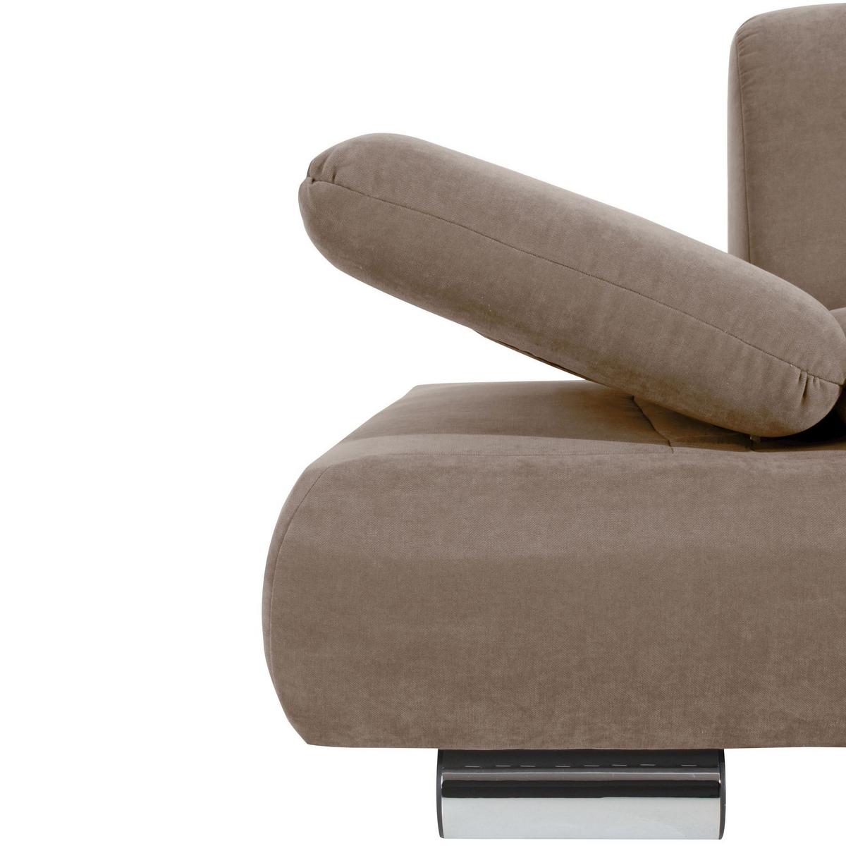 SOFA 2-Sitzer Kaye Bezug Veloursstoff Metallfuß verchromt / sahara - Sahara, Kunststoff (190/76/90cm) - 58aufmkessel