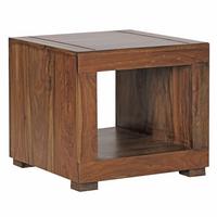 COUCHTISCH Dunkelbraun Massivholz Sheesham 50cm Landhaus-Stil - Dunkelbraun/Braun, Holz (50/50/45cm) - KADIMA DESIGN