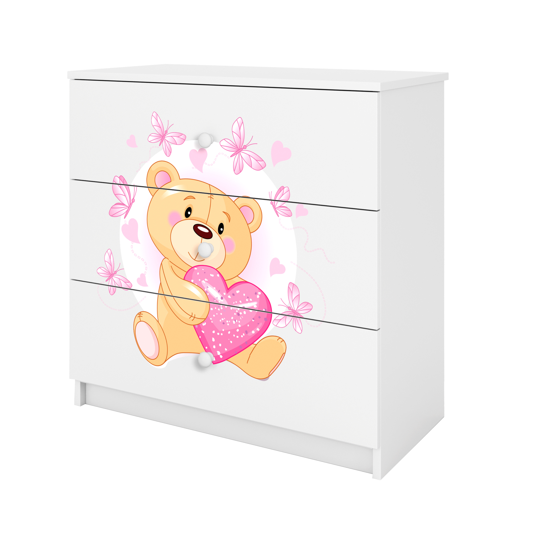 KOMMODE Babydreams Teddybär II 81/81/41 - Weiß, Holzwerkstoff (81/81/41cm) - RAUMHIRSCH FURNITURE