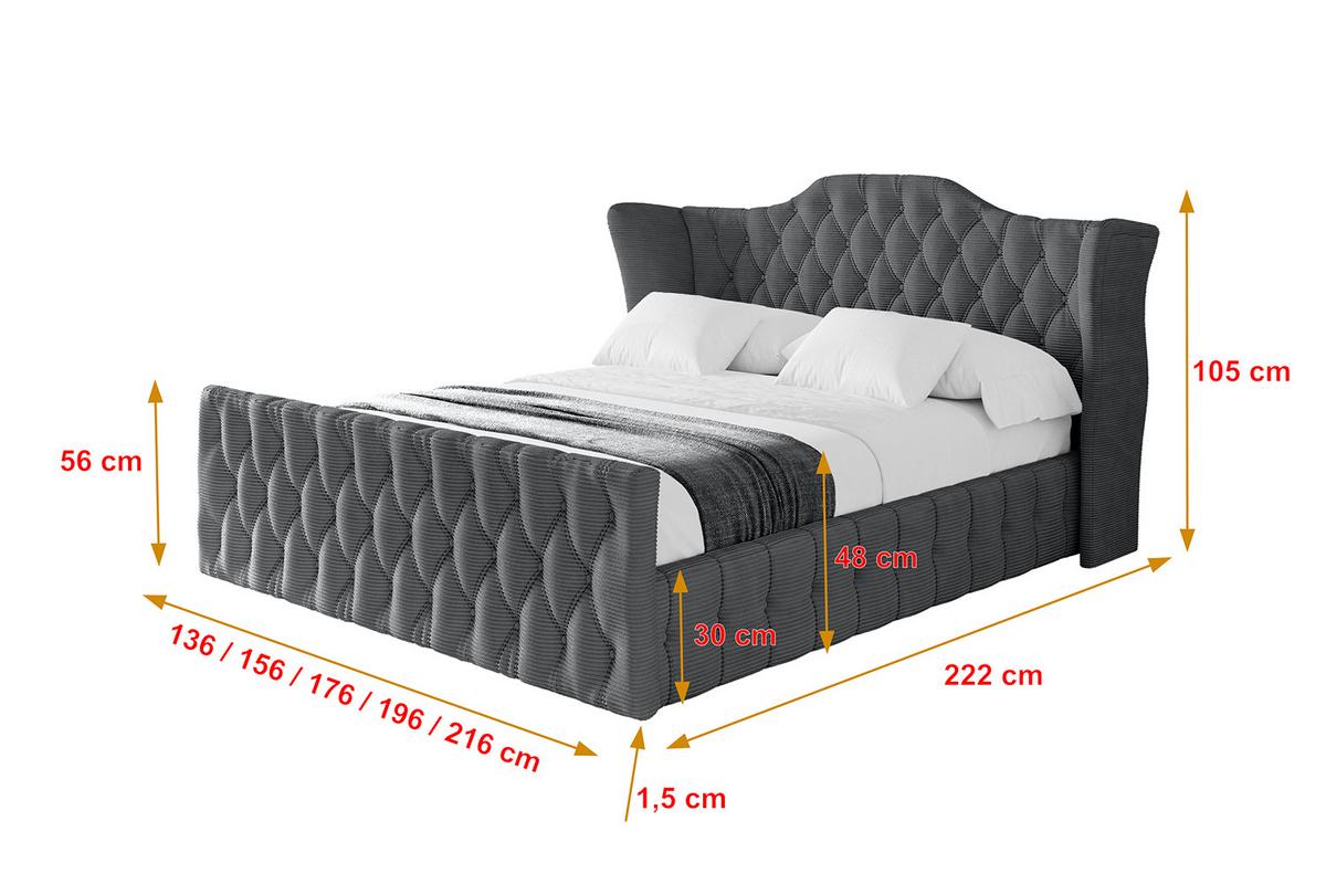 POLSTERBETT mit Bettkasten, Fußteil und Lattenrost, Boxbett mit Matratze H3/H4 - MODY-Z 120x200 Dunkelgrau - Anthrazit, Holzwerkstoff/Textil (120/200cm) - ALTDECOR