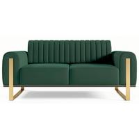 SOFA Parissa 164 cm - Goldfarben/Grün, Textil/Metall (164/79/92cm) - Selsey