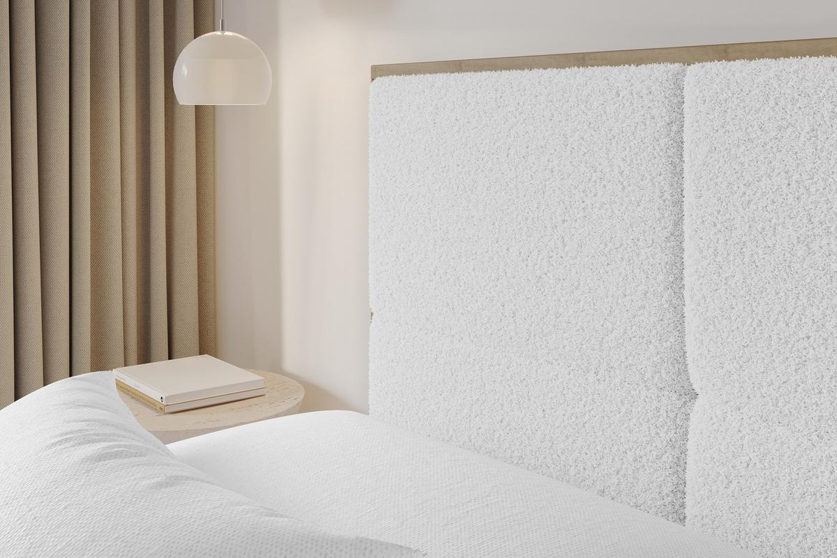 POLSTERBETT mit Bettkasten und Lattenrost, Bett mit Matratze H3/H4 - LILA 180x200 Weiß - Weiß, Holzwerkstoff/Textil (180/200cm) - ALTDECOR