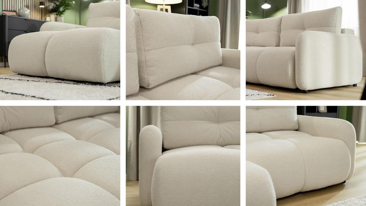 ECKSOFA Sandy - Greige/Schwarz, Holz/Kunststoff (238/165cm) - MIRJAN24