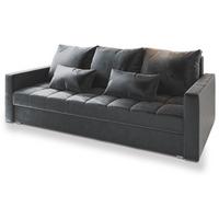 BETTSOFA SIRO Grau Plüsch-Stoff mit Schlaffunktion - Grau, Textil (222/83/86cm) - MASSENO