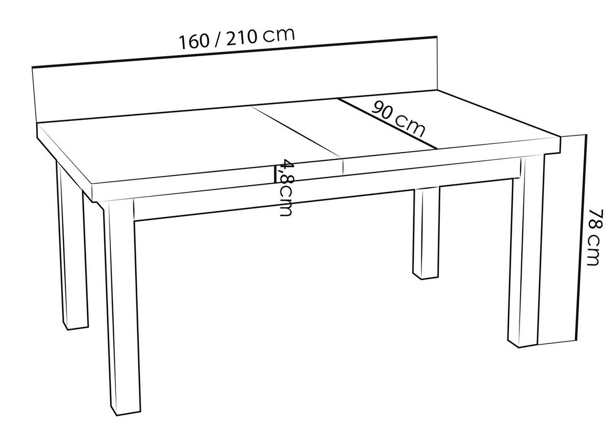 ESSTISCH Gemini rechteckig ausziehbar, Arvadonna Chestnut 160-210/90/78 cm - Kastanienfarben/Schwarz, Holz/Holzwerkstoff (90/210/78cm) - WFL GROUP
