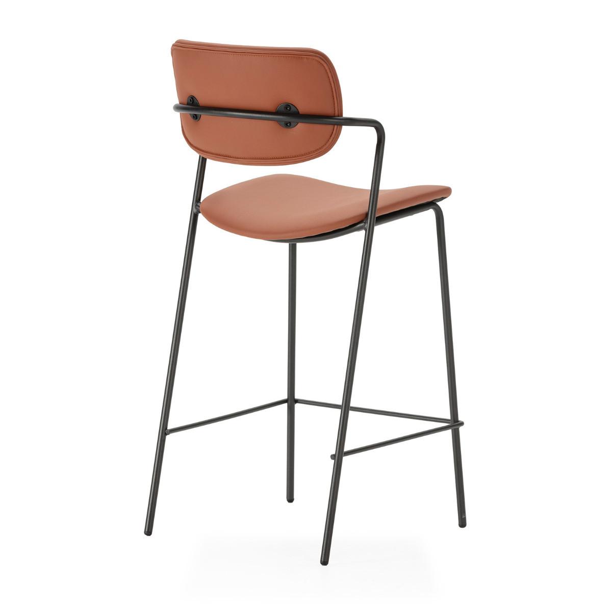 HOCKERN (Set aus 2) mit schwarzen metallbeinen - maika 44/51/66 cm - Orange, Kunststoff (51/66/44cm) - Calicosy