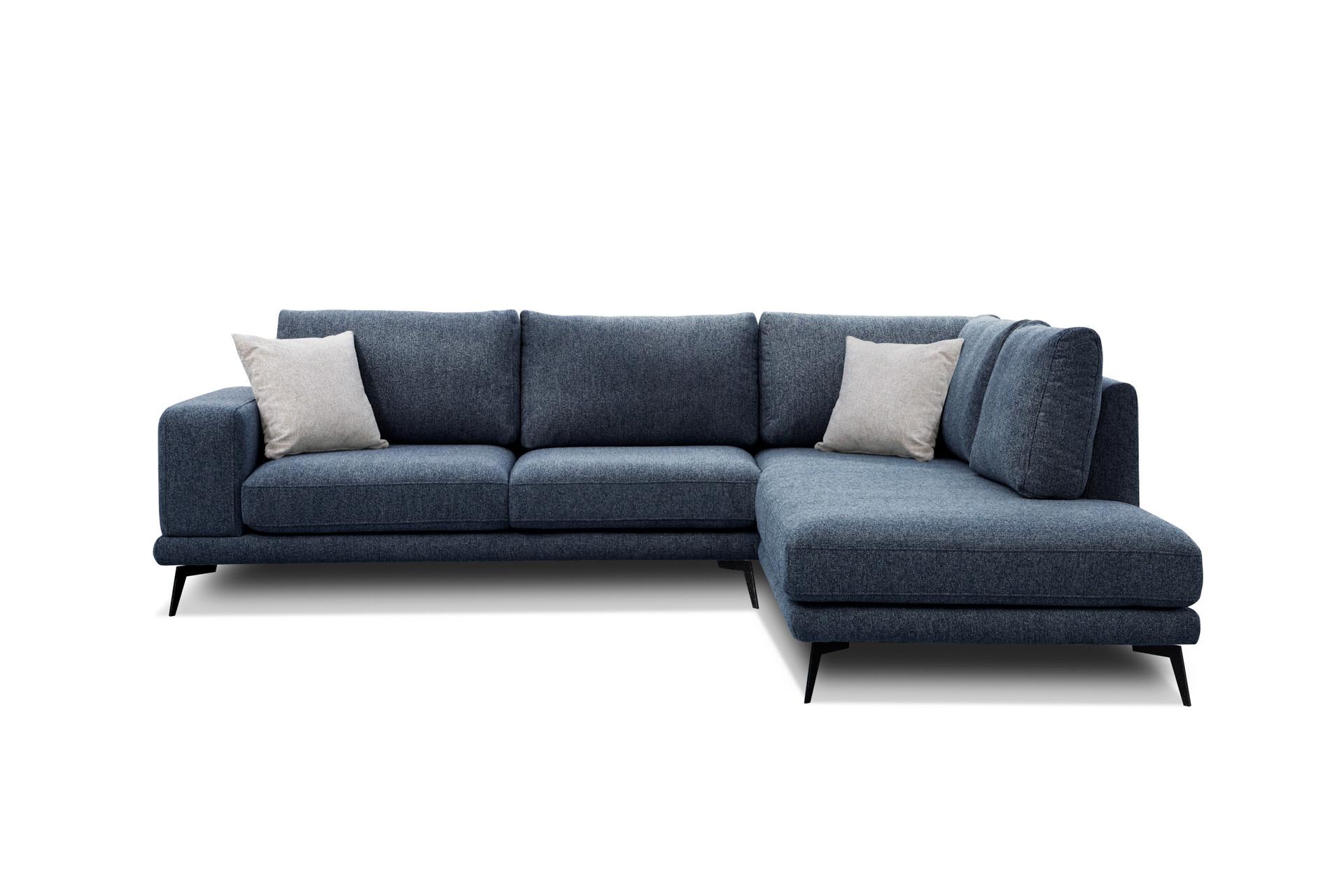 ECKSOFA MEDIOLANE 5-Sitzer, dunkelblau - Dunkelblau, Holzwerkstoff/Textil (282/219cm) - Wozimo