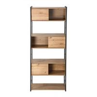 BÜCHERREGAL mit 3 Schiebetüren 40/196,5/80 cm - Eschefarben, Holzwerkstoff (40/196.5/49cm) - Calicosy