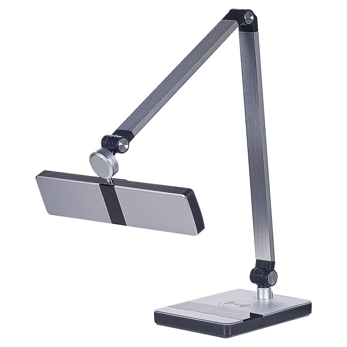 SCHREIBTISCHLAMPE Lacerta 19/28/73 cm - Silberfarben, Metall (19/28/73cm) - Beliani