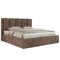 POLSTERBETT SAVINO CLASSIC 140/200 - Braun Cord - Multipocket-Matratze - Braun, Textil (140/200cm) - MKS