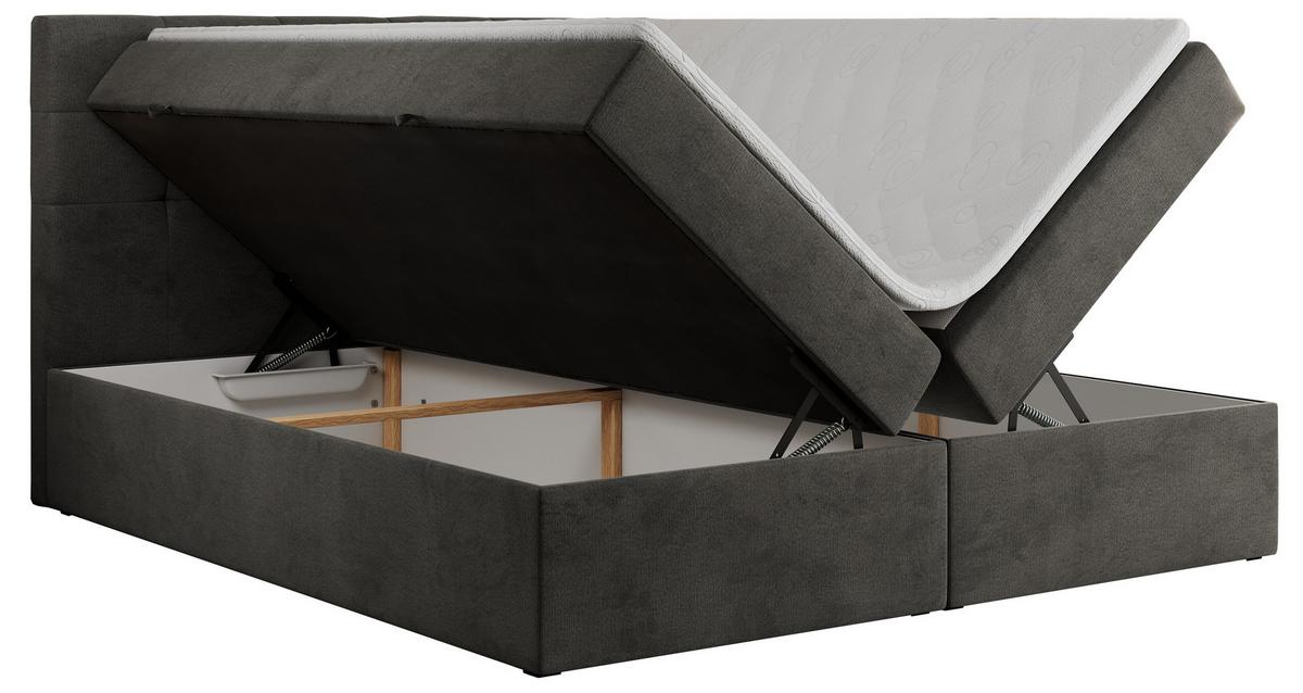 BOXBETT CENTO 120/200 Grau Velvet - H3 - Grau, Holz/Textil (120/200cm) - MKS
