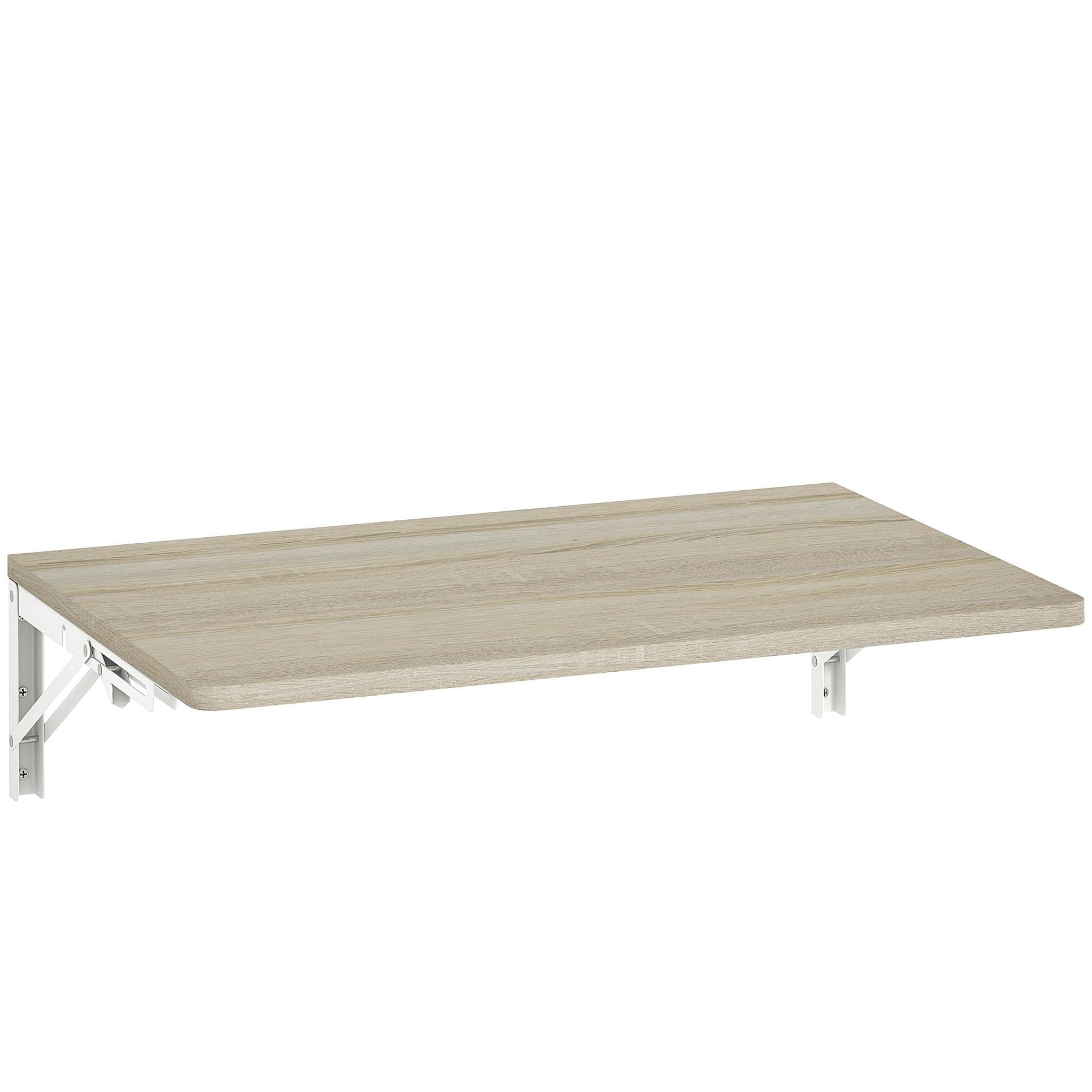 WANDKLAPPTISCH Platzsparender Schreibtisch 60x40cm Eiche - Eichefarben, Holzwerkstoff (40/16/60cm) - HOMCOM
