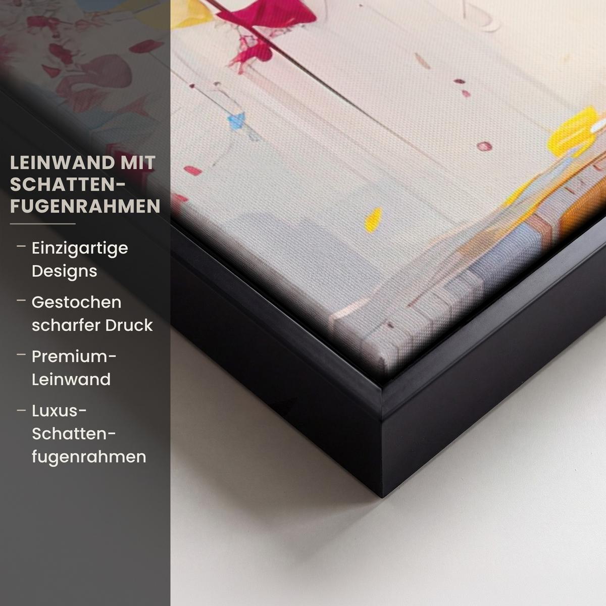 LEINWAND Bilder mit Rahmen - Aquarell - Baum - Kunst - Abstrakt - 50x50 - Multicolor, Textil (50/50cm) - MuchoWow