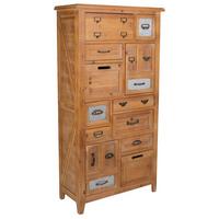 KOMMODE aus Holz 80x37x155 cm - Braun, Holzwerkstoff (80/155/37cm) - Wanderlust