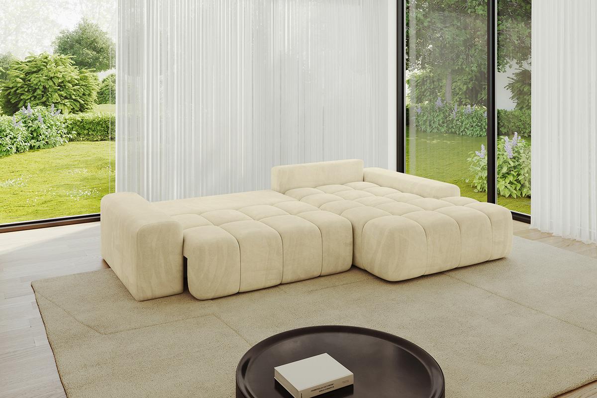 ECKSOFA Ottomane Rechts ENSI-L - 267x164x69 cm Taupe - Taupe, Holzwerkstoff/Kunststoff (164/267cm) - ALTDECOR