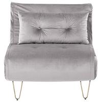 SCHLAFSOFA Samtstoff Grau Vestfold - Hellgrau, Textil (85/81/78cm) - Beliani
