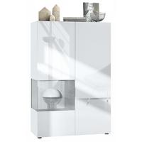 VITRINE Morena Einsatz in Beton Oxid Optik - Hellgrau, Holzwerkstoff (91.5/136.5/37cm) - Vladon