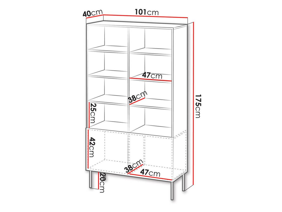 STANDREGAL Isla 100 2D - Beige, Holzwerkstoff/Metall (101/175/40cm) - MIRJAN24