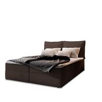 BOXBETT LENTE 160x200 cm mit Matratze und Topper - Braun - Braun, Holz (160/200cm) - MASSENO