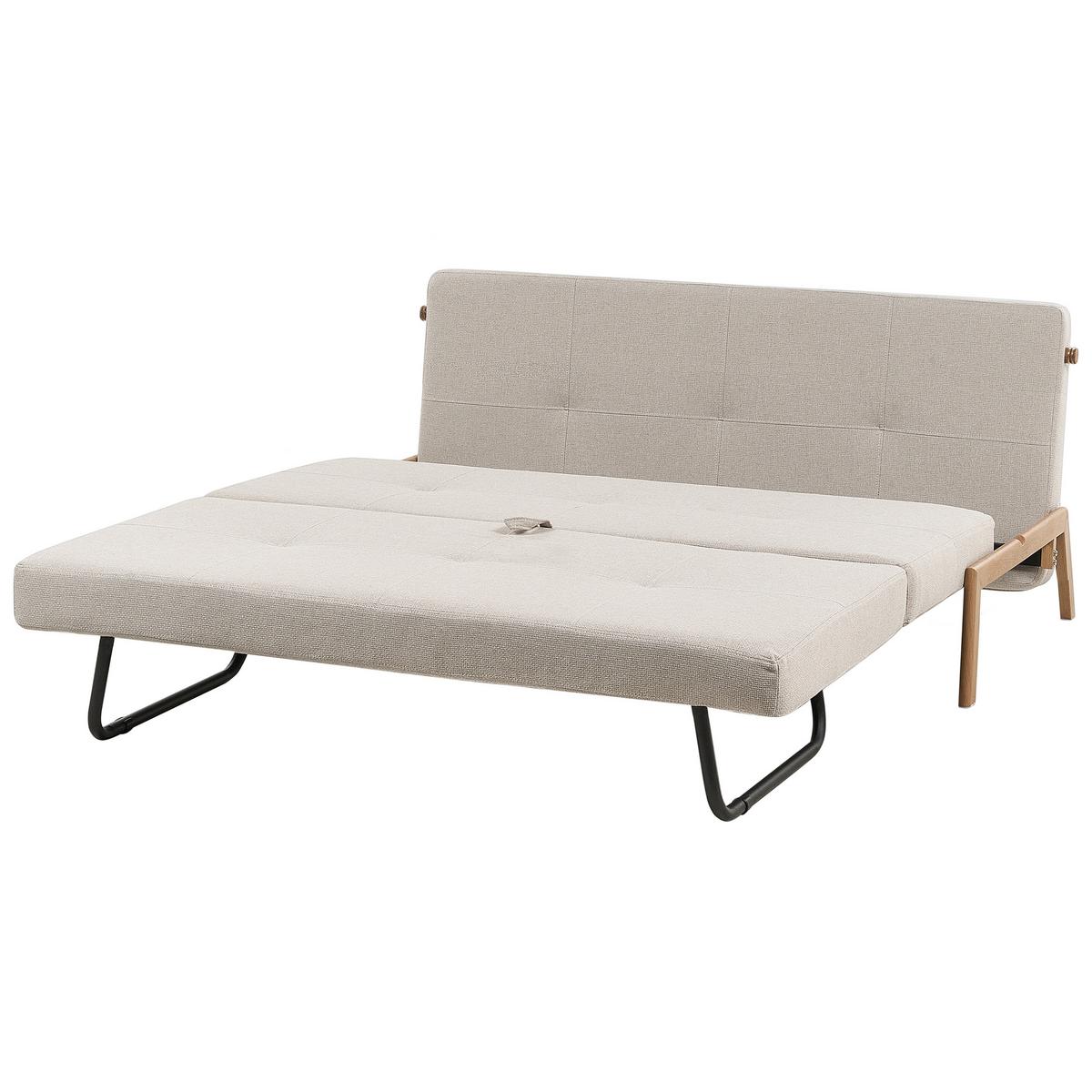 2-SITZER-SCHLAFSOFA beige Edland - Hellbraun/Beige, Textil (152/76/96cm) - Beliani