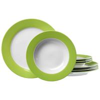 TAFELSERVICE Doppio Grün 8-tlg. - Grün, Keramik (2/2/2cm) - Ritzenhoff Breker