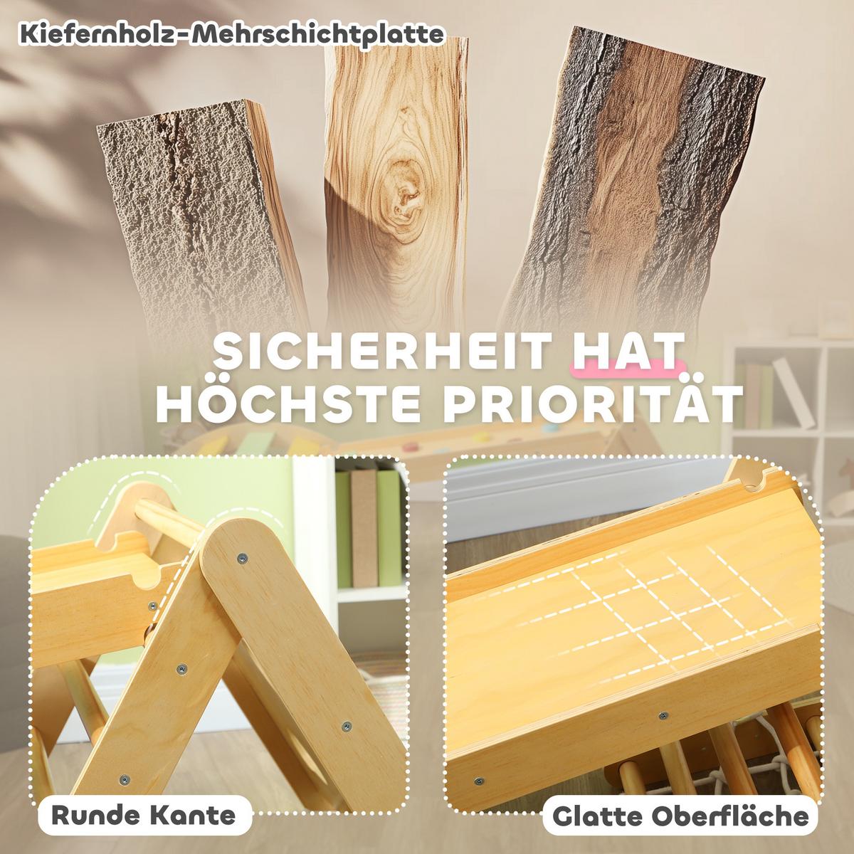 KLETTERGERÜST Kiefernholz Mehrschichtenplatte Mehrfarbig - Multicolor, Holz (62.5/57/168cm) - AIYAPLAY