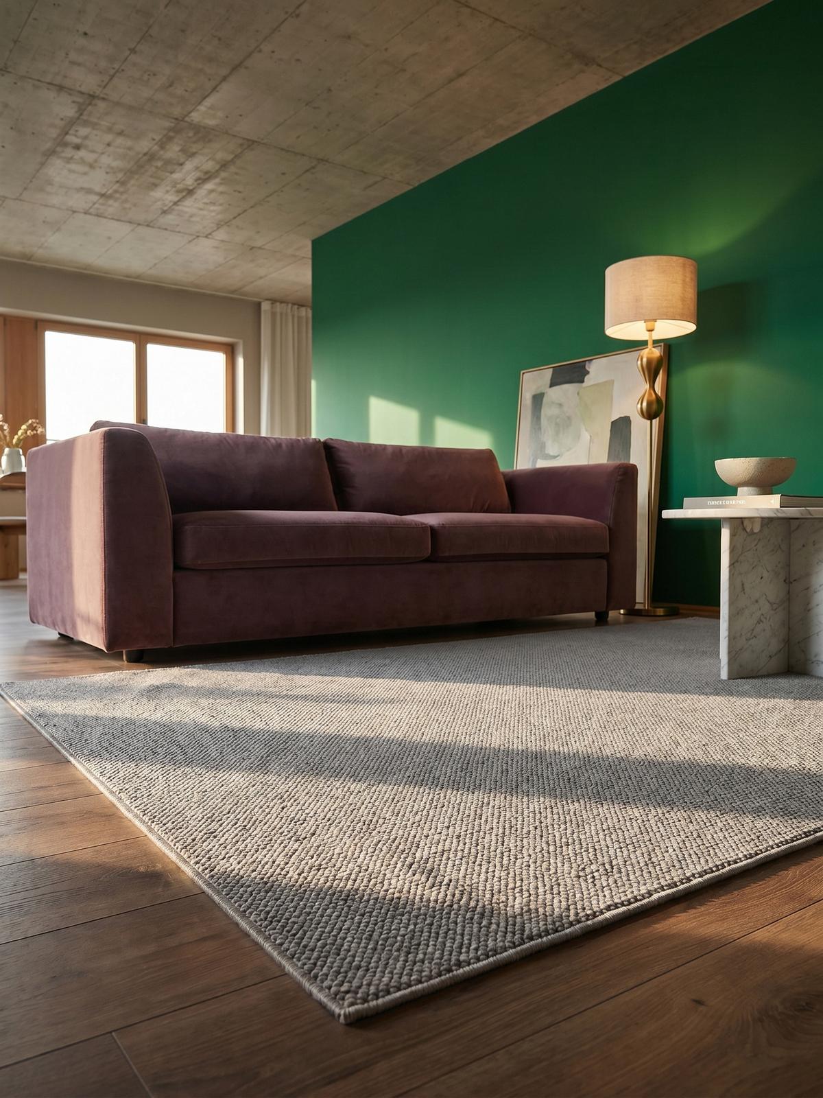 TEPPICH Flachgewebe LANGAU in Silber, meliert, 160 x 230 cm - Silberfarben, Textil (230/160cm) - KADIMA DESIGN