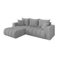 ECKSOFA mit Schlaffunktion Ottomane Links MILA-L-v1 277x195x86 Grau Cord - Schwarz/Grau, Holzwerkstoff/Kunststoff (277/194cm) - ALTDECOR