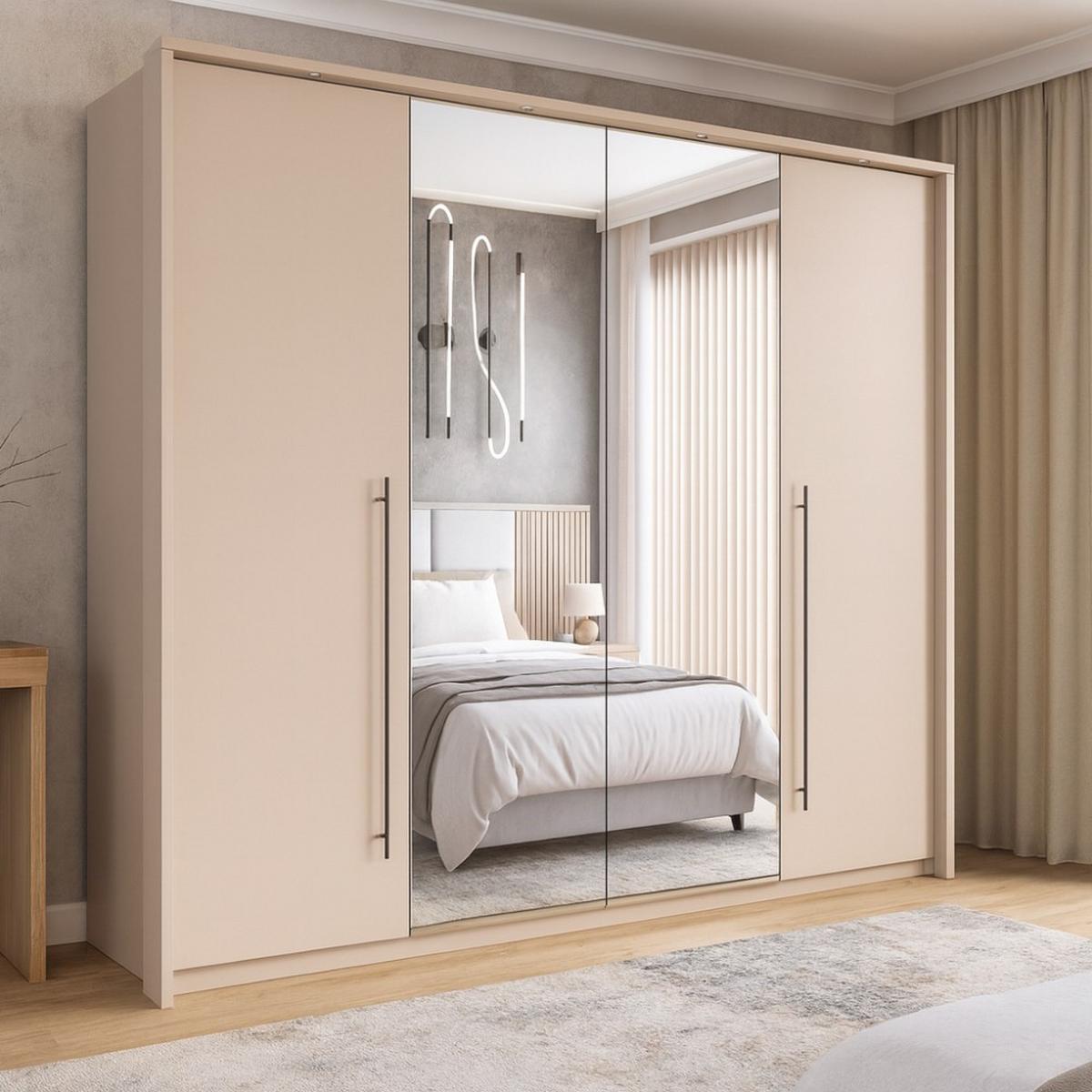 DREHTÜRENSCHRANK Sahara mit 2 Türen und 8 Regalböden, 255 cm, Sandbeige - Sandfarben, Holzwerkstoff (255/219/65cm) - Beautysofa