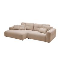 ECKSOFA MIKA Taupe Cord - Taupe/Schwarz, Kunststoff/Textil (276/167cm) - KAWOLA