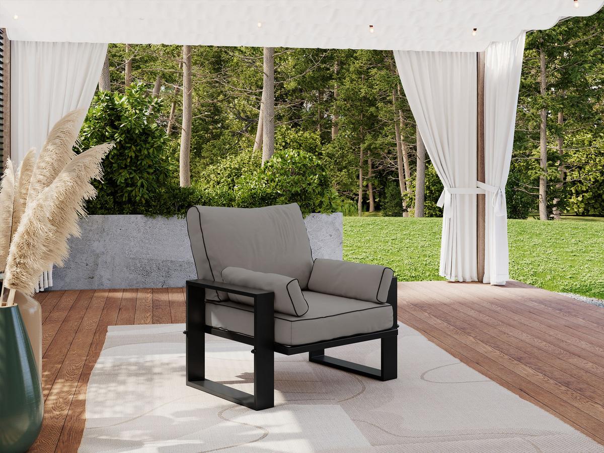 GARTENSESSEL Elba - Grau - Grau, Textil (98/90/87cm) - MKS