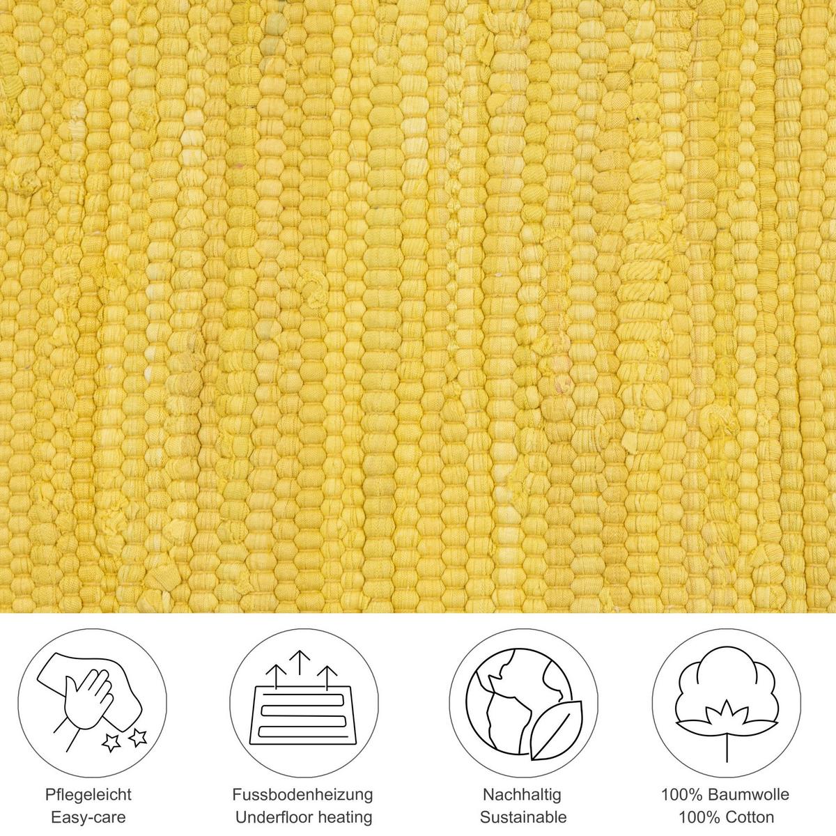 FLECKERLTEPPICH Chindi 160x230 cm - Gelb, Textil (160/230cm) - Rug and Roll