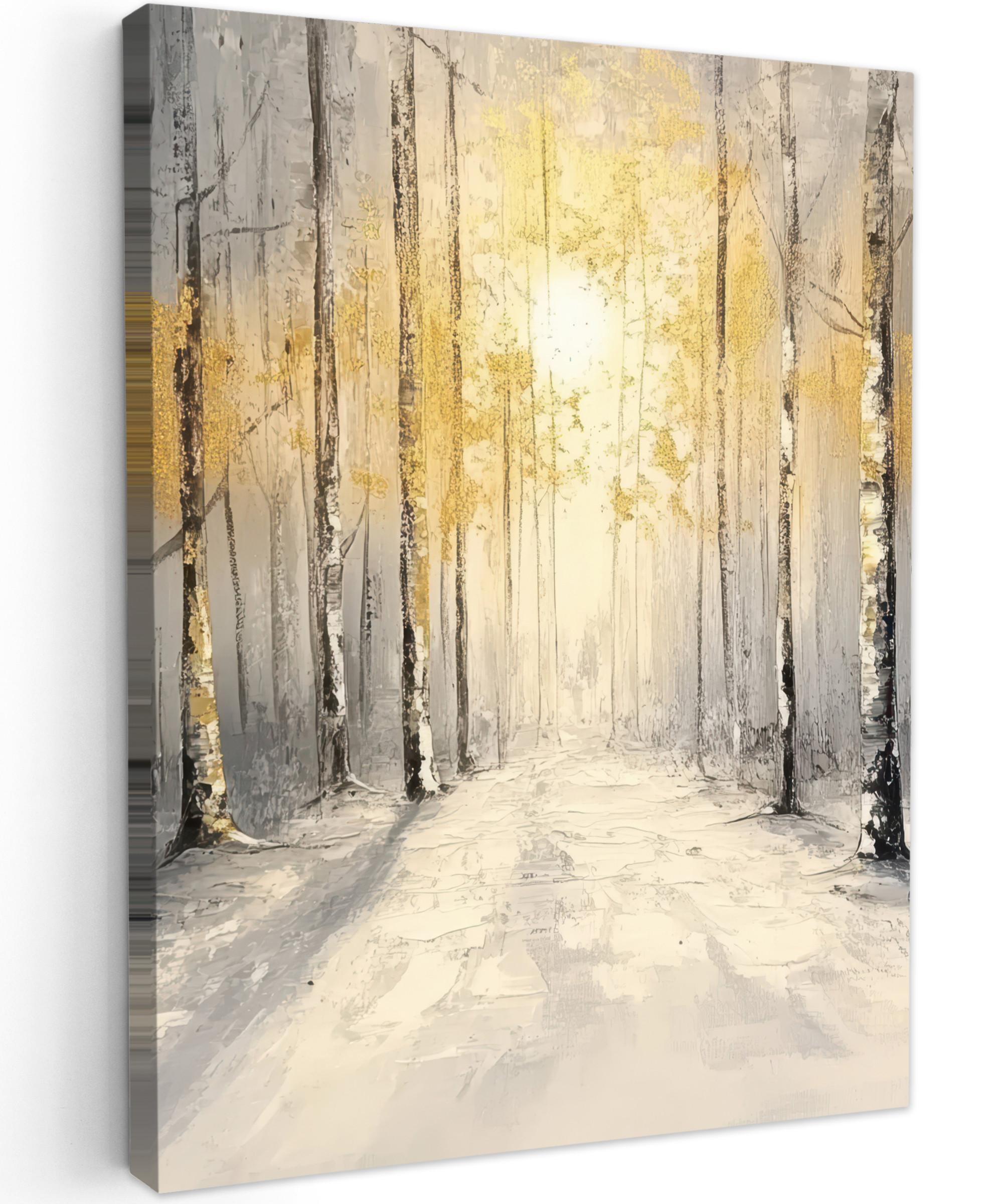 LEINWANDBILD Winter - Abstrakt - Schnee - Natur - Sonne Room Decor 30x40 cm - Grau, Textil (30/40cm) - MuchoWow