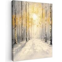 LEINWANDBILD Winter - Abstrakt - Schnee - Natur - Sonne Room Decor 30x40 cm - Grau, Textil (30/40cm) - MuchoWow