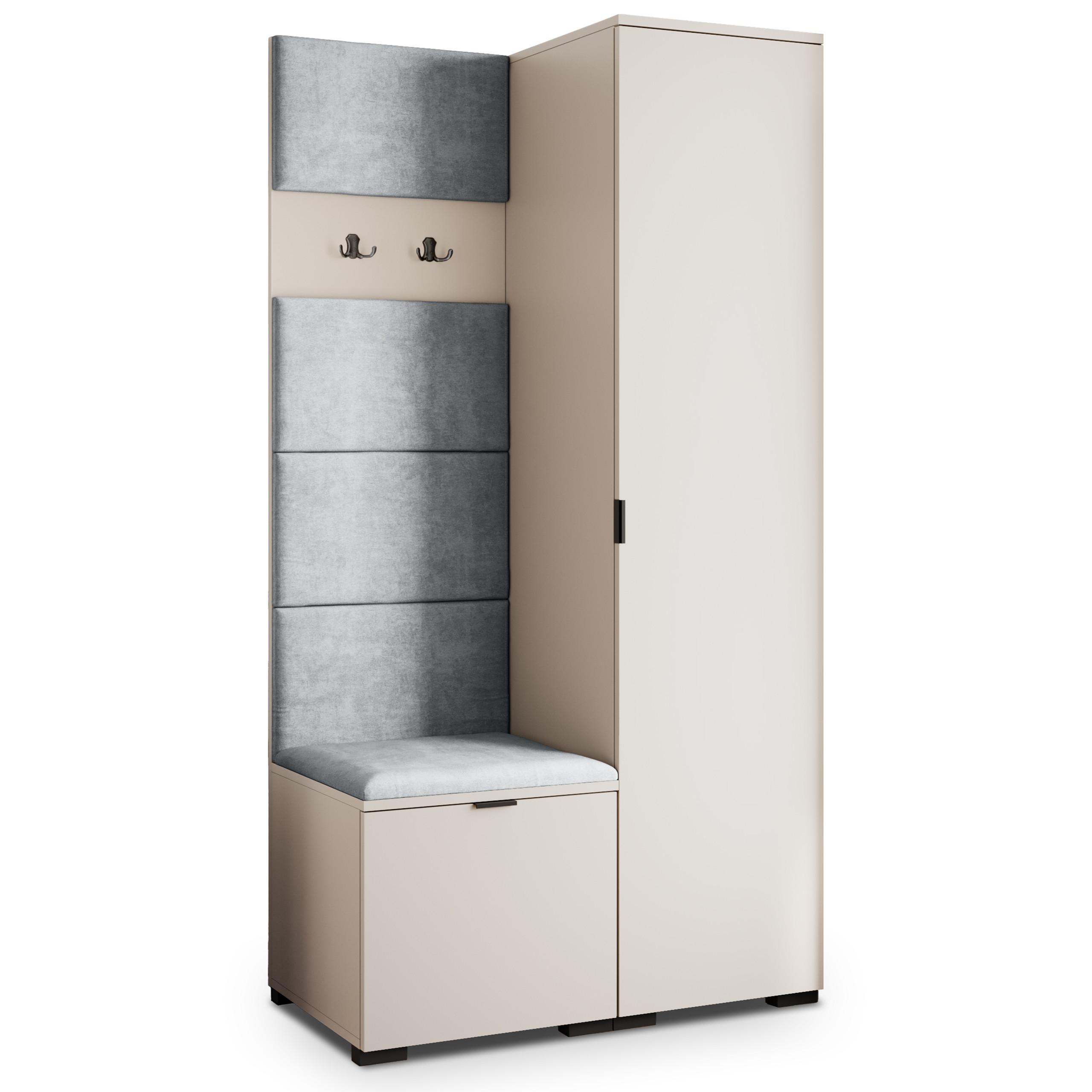 GARDEROBENSCHRANK LORI 95/181/51 cm Modern Kaschmir - Kaschmir/Hellgrau, Holzwerkstoff (95/181/51cm) - MASSENO