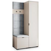 GARDEROBENSCHRANK LORI 95/181/51 cm Modern Kaschmir - Kaschmir/Hellgrau, Holzwerkstoff (95/181/51cm) - MASSENO