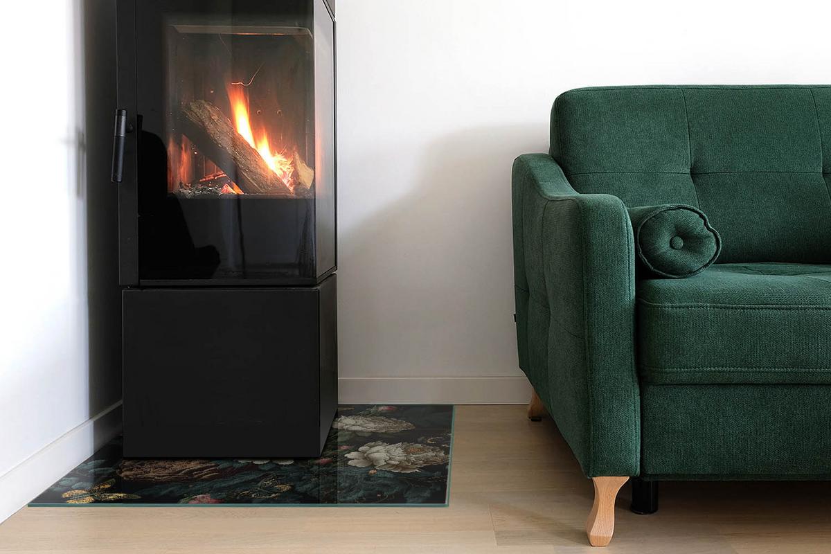 GLASPLATTE für Kamin 60x60 cm - Grün, Glas (60/60/0.4cm) - TULUP