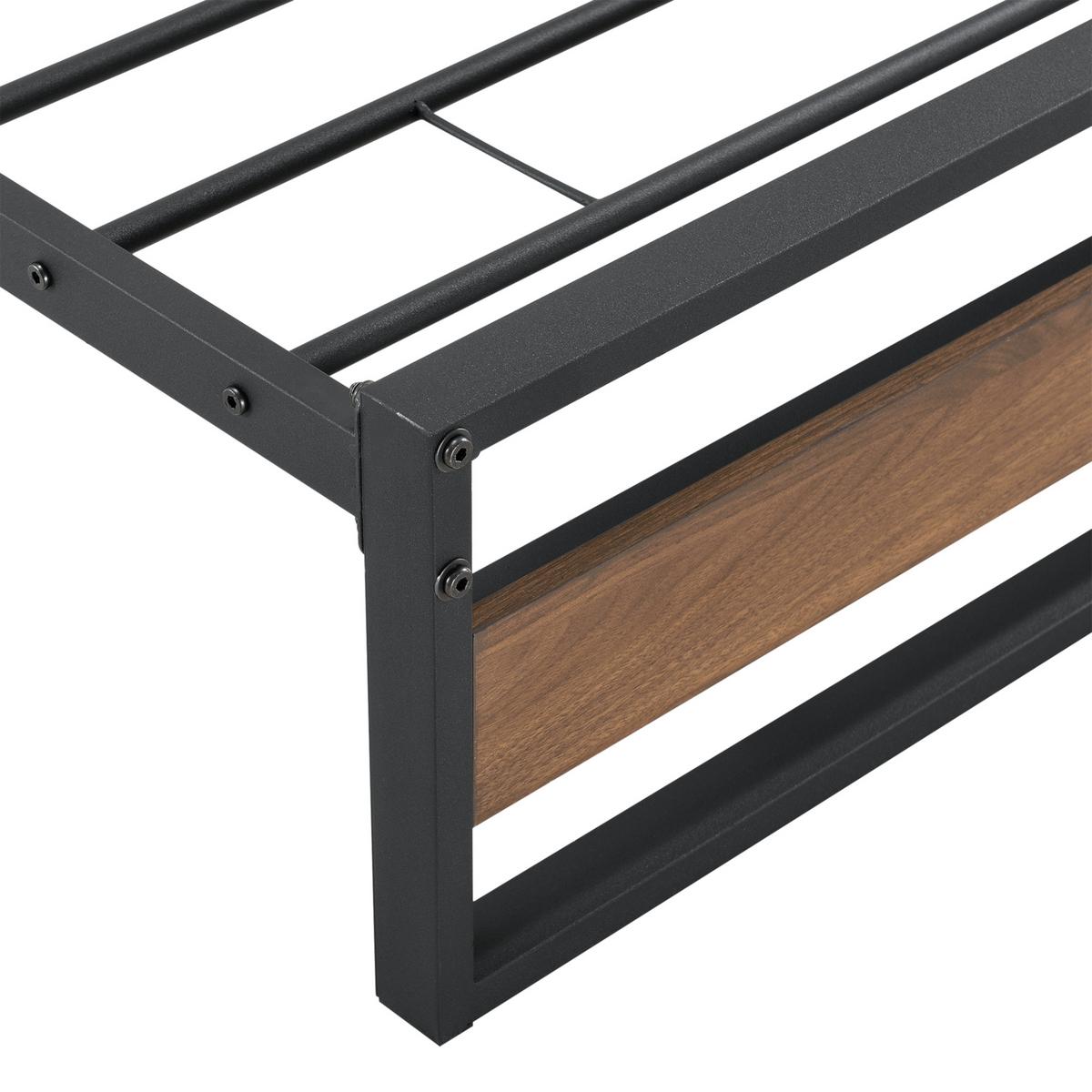 METALLBETT Villach - Schwarz, Metall (90/200cm) - [en.casa]