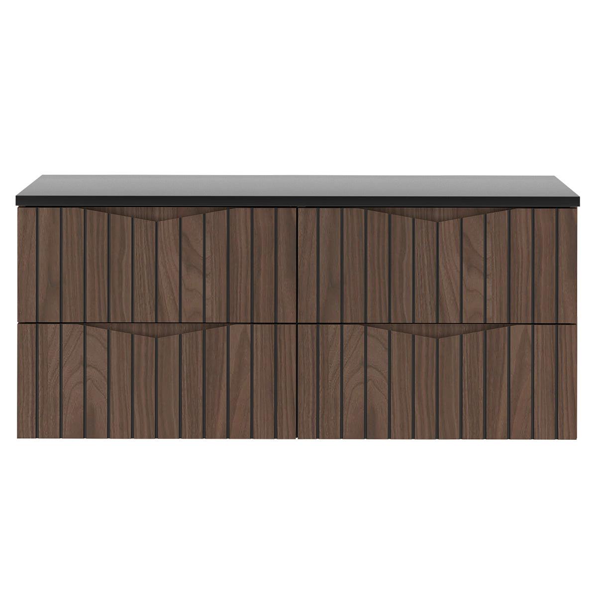 WASCHTISCHUNTERSCHRANK 120.6cm Siena Holz und Schwarz - Schwarz, Holzwerkstoff (120.6/52.2/46.5cm) - Petits-meubles
