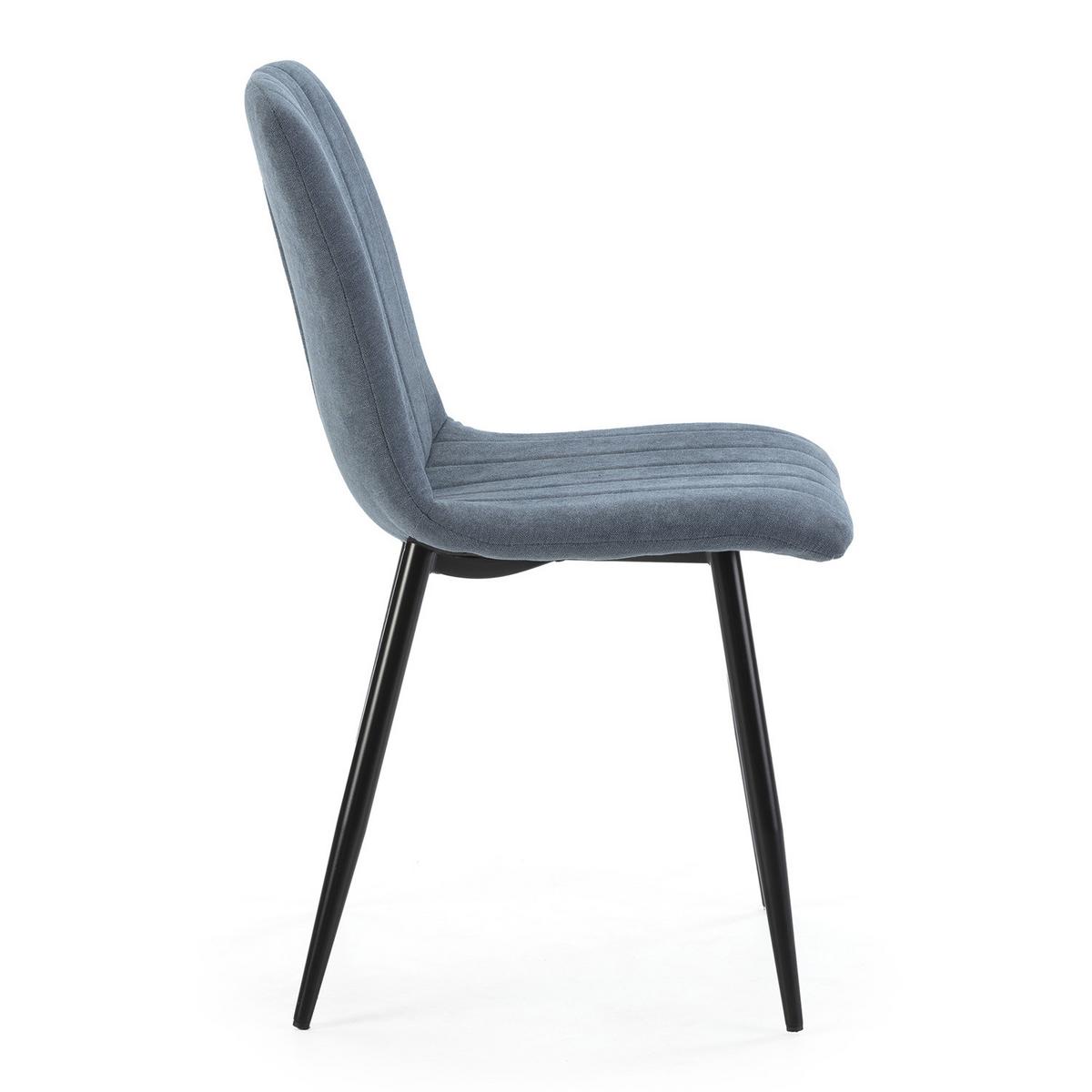 STUHL 4er-Set Sagi Stoff blau - Blau, Textil/Metall (45/84/56cm) - VS Venta-stock