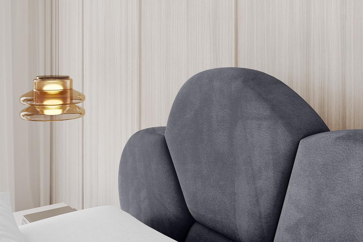 POLSTERBETT mit Bettkasten und Lattenrost, Bett mit Matratze H3/H4 - LANA 180x200 Dunkelgrau - Dunkelgrau, Holzwerkstoff/Textil (180/200cm) - ALTDECOR
