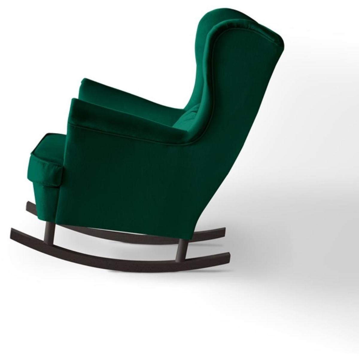 SCHAUKELSTUHL Fabio grün mit Wenge Beinen - Wengefarben/Dunkelgrün, Textil (82/103/108cm) - Beautysofa